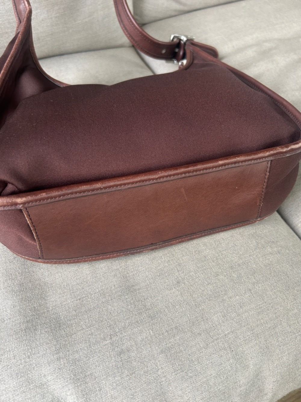 Coach Vintage y2k Ergo Neoprene brown shoulder bag style 6203 leather trim - Picture 6 of 11